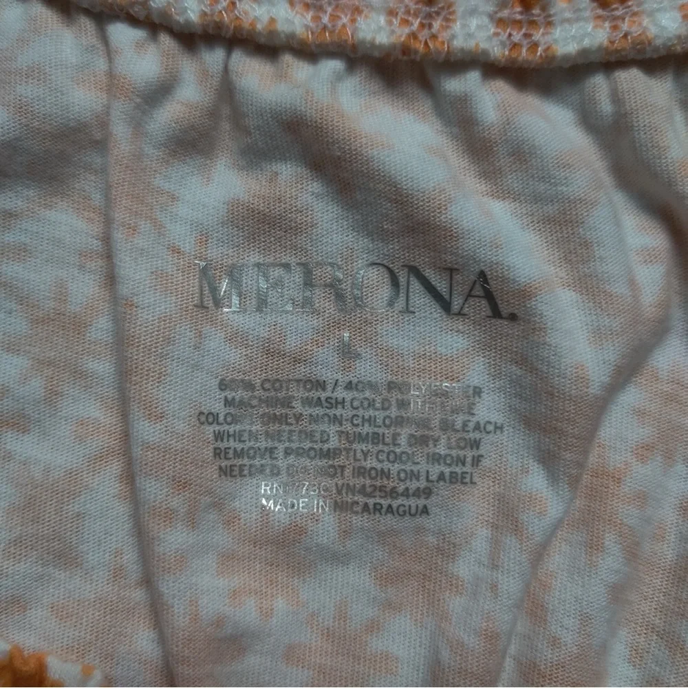 Merona Starry Orange and White Tank Top Floral - Picture 2 of 4